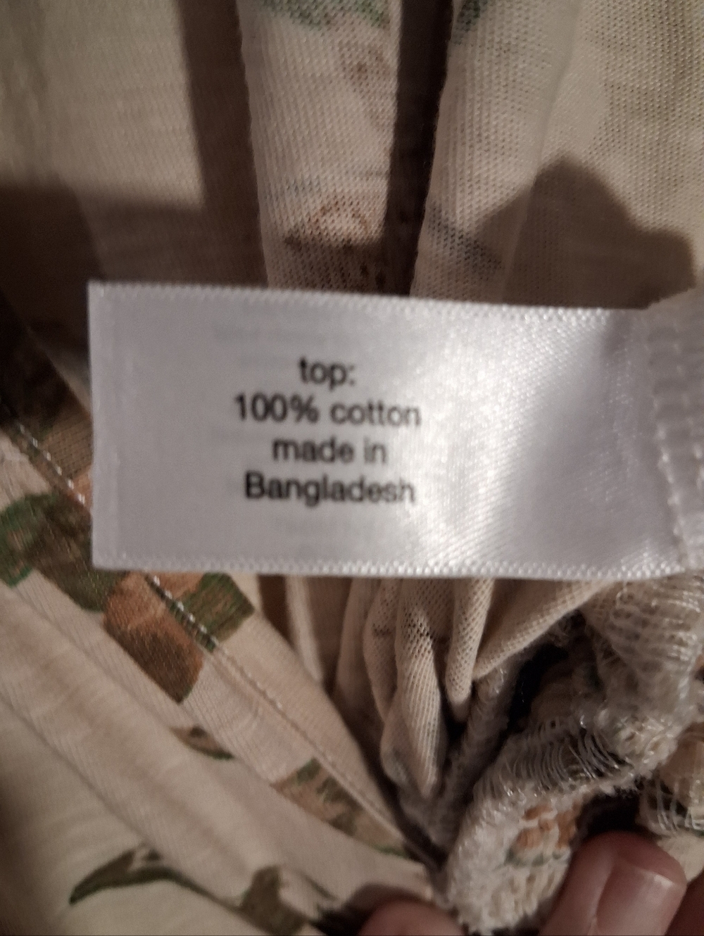 Lane Bryant Light Cream Floral Button-Front Jumpsuit  with Green & Tan Print - Picture 3 of 7